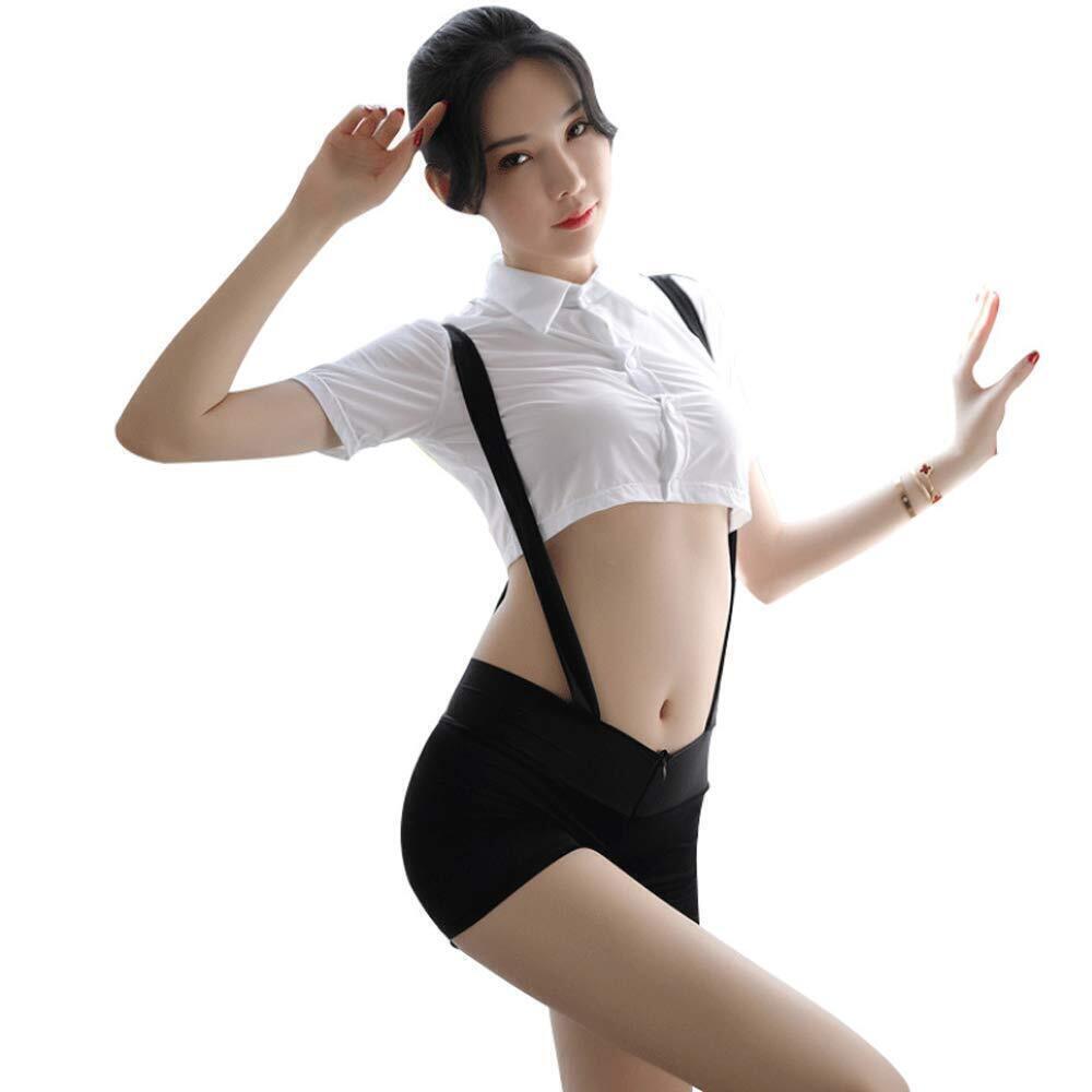 7548 Cute College uniform seduction role play underwear sexy suspender